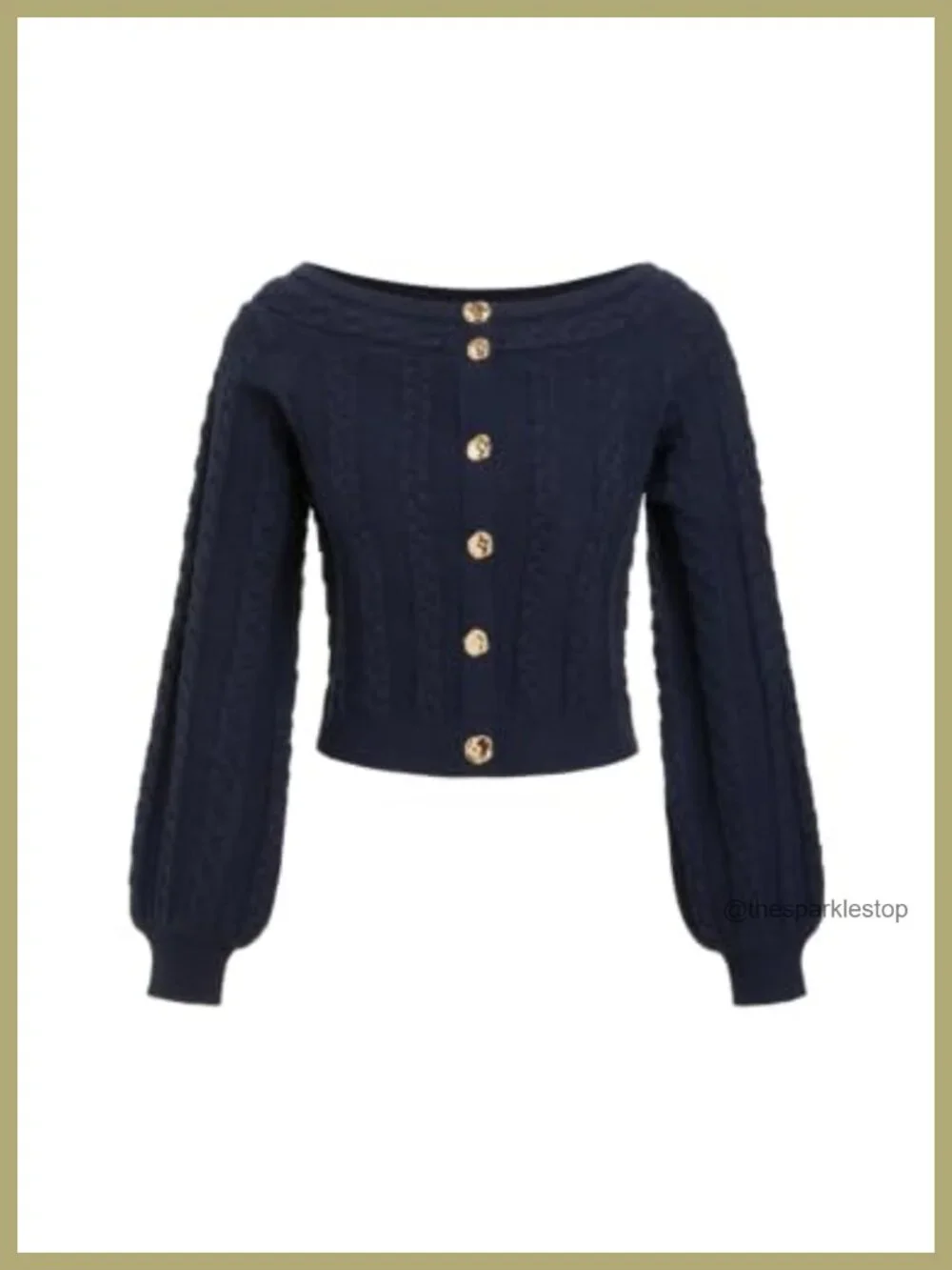 Women's Cropped Cardigan Boat Neck Long Sleeve Cable Knit Lightweight Viscose